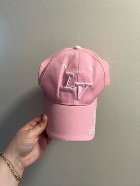 Pink LV Embroidered Baseball Cap